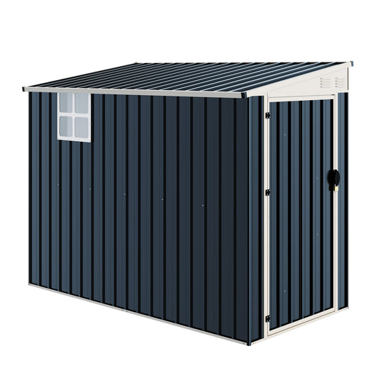 Lark Weatherproof Metal Garden Tool Shed with Sloped Roof-8x4FT