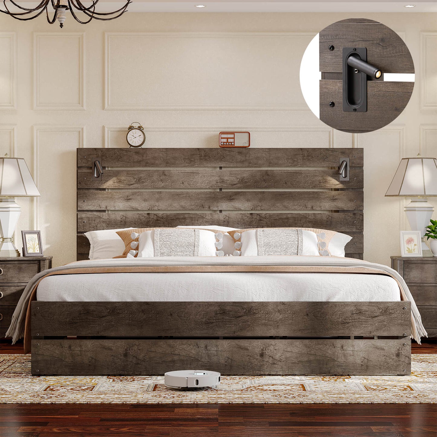 Ashford 51"H Bed Frame Amerlife / Rustic Gray