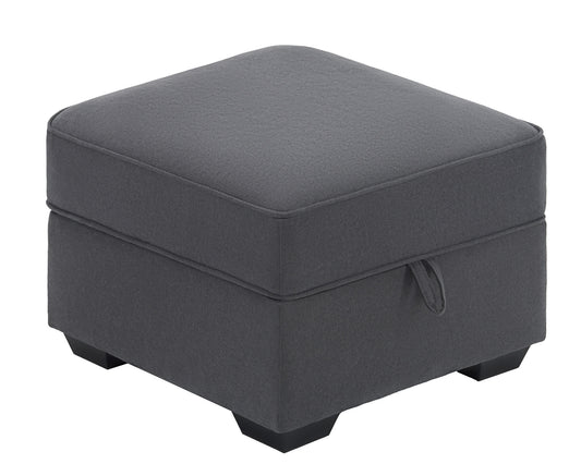 Chords Storage Ottoman - Chenille Charcoal Grey