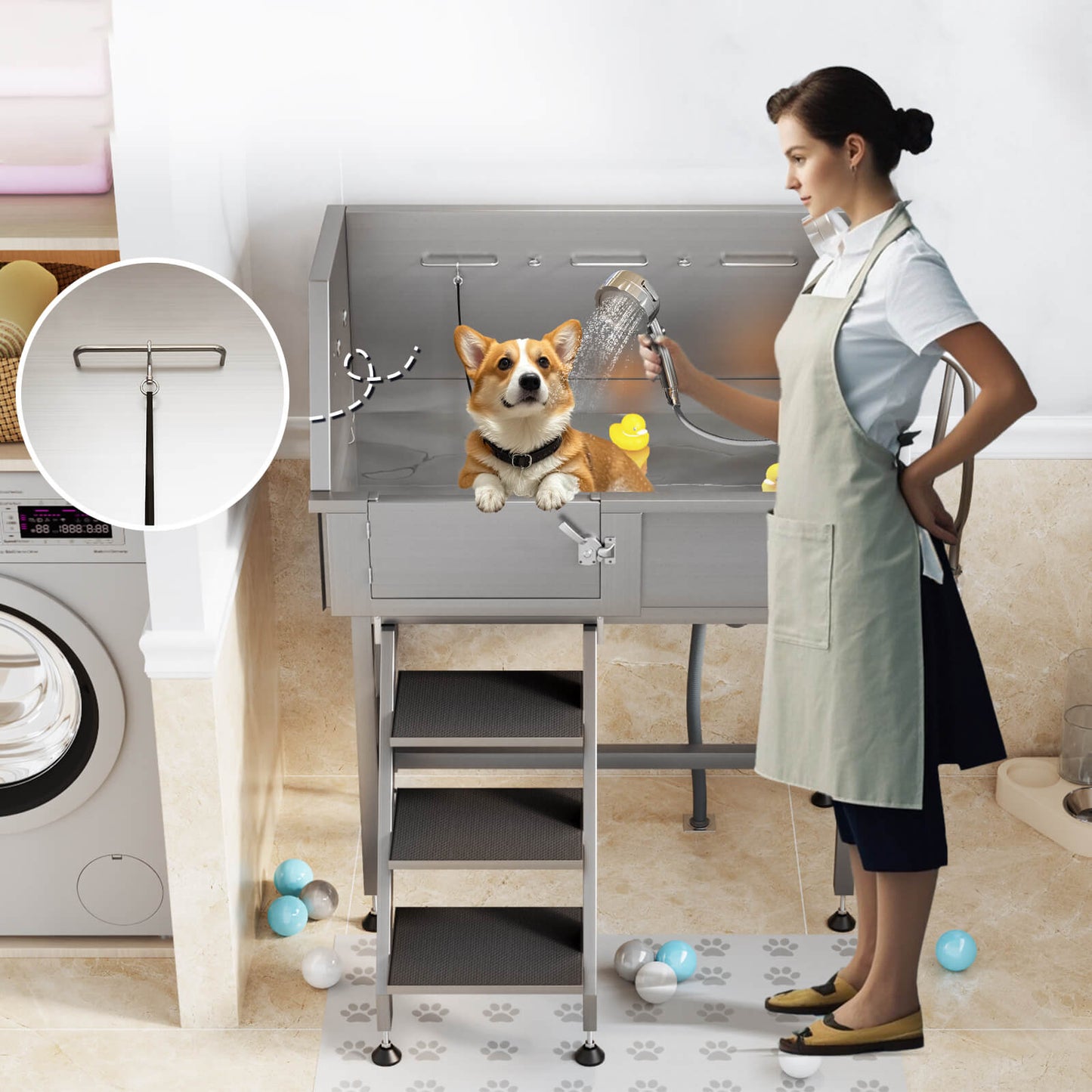 PawSpa Stainless Steel Dog Washing Station Amerlife
