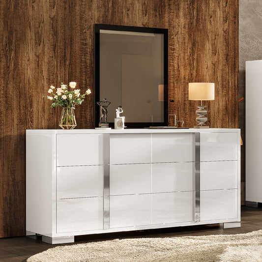 Lena 6-Drawers Dresser - White