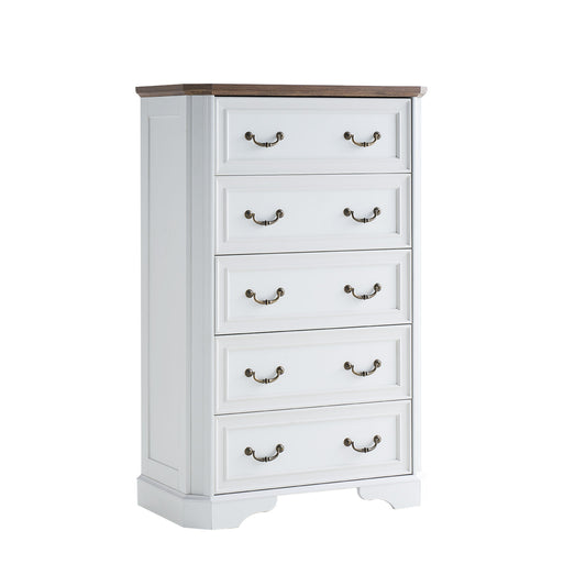 Somer 5-Drawers Dresser Bevel Shape - Antique White