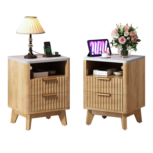Cropredy Nightstands - Pair / Natural Oak