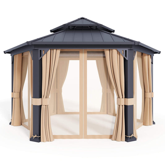 Ironwill Hexagon Metal Gazebo Amerlife