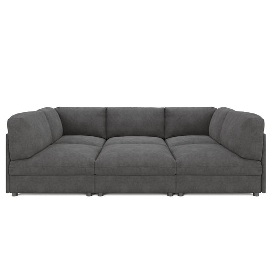 Opal 148" Oversized Sectional Sofa - Linen / Gray