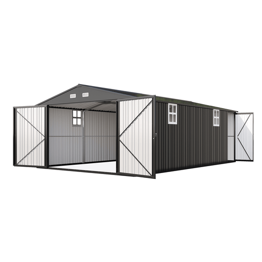 Extra Large Outdoor Metal Garage Shed Amerlife 13x21x8 FT
