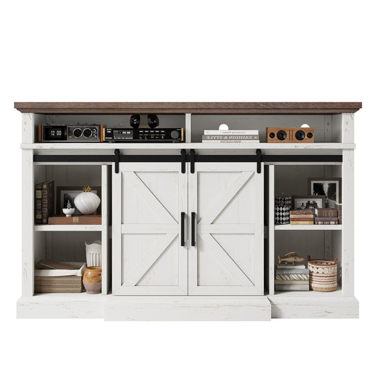Buck 66" Farmhouse TV Stand - Antique White