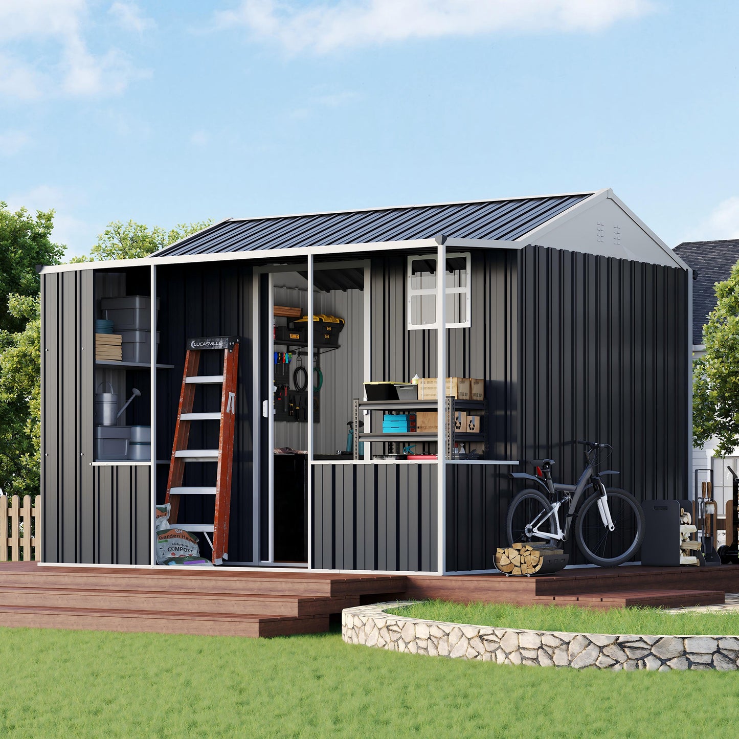 Dual-Zone Metal Storage Shed - Amerlife Small