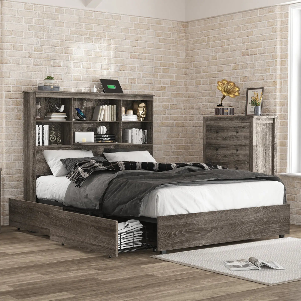 Farmhouse King Bed Frame Amerlife