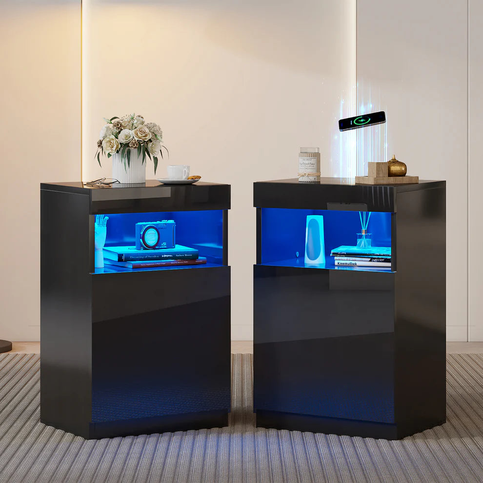 Amerlife LED Nightstands with USB Ports
