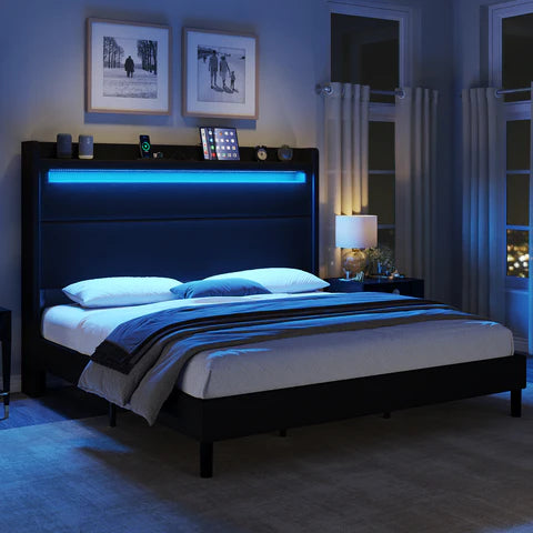 Amerlife Upholstered King Size Bed Frames