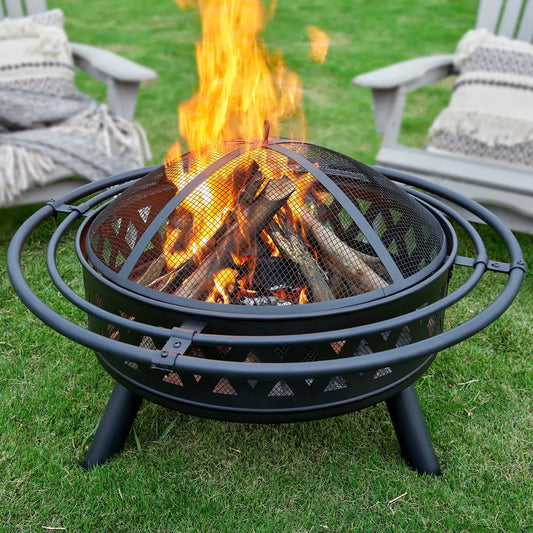 Fire Pit with Cooking Grate Amerlife