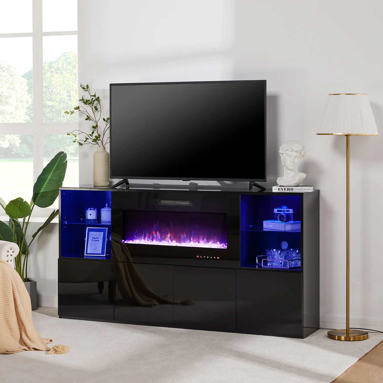 Electric Fireplace TV Stand Amerlife