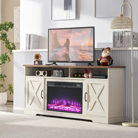 electric fireplace tv stand storage amerlife