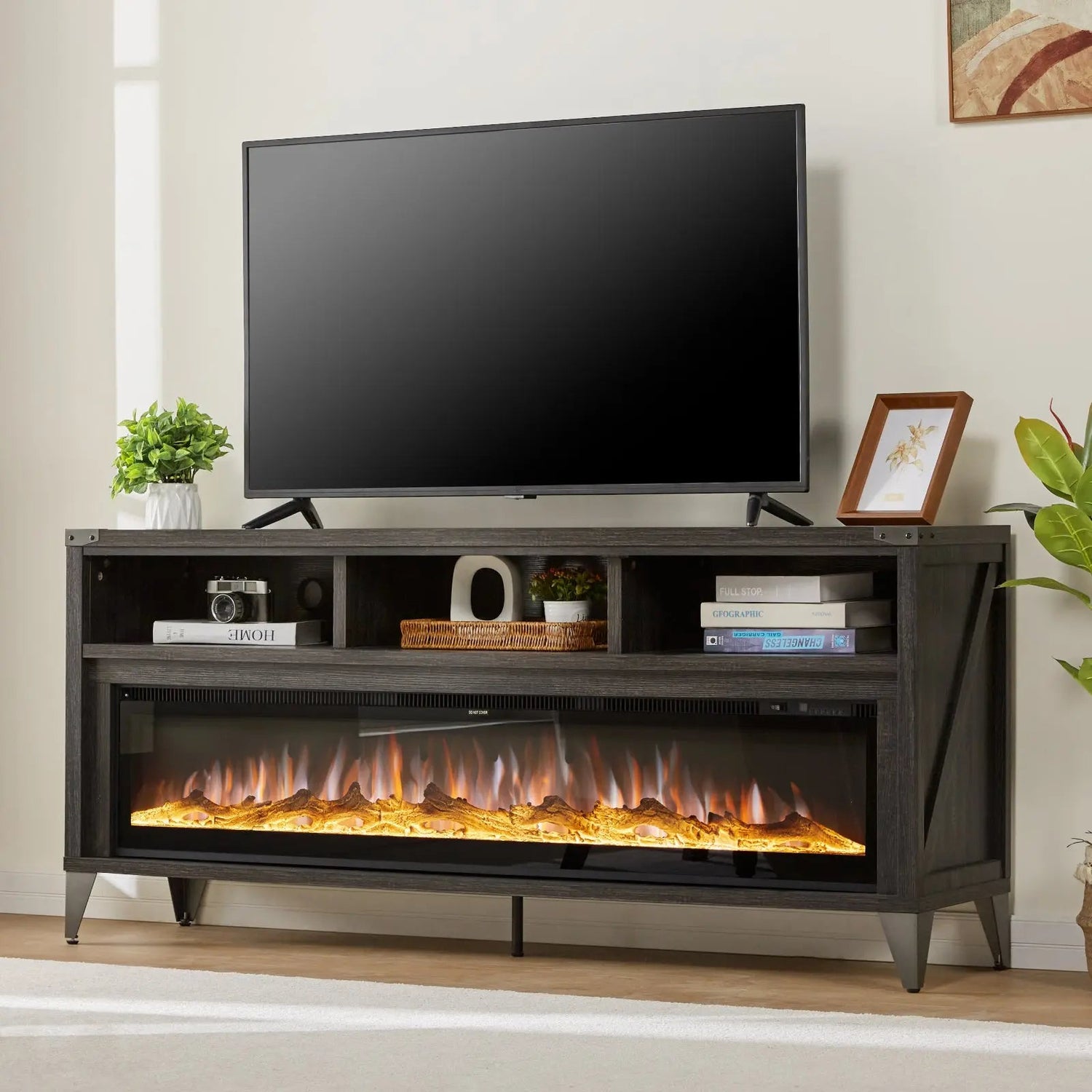 Fireplace TV Stand for Your 65-Inch TV Amerlife