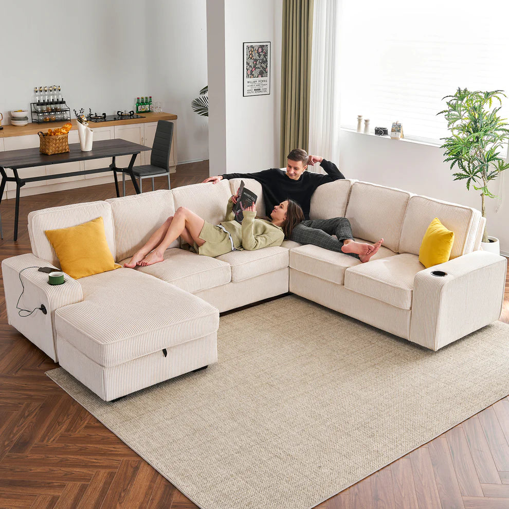 Amerlife Sectional Corduroy Sofas