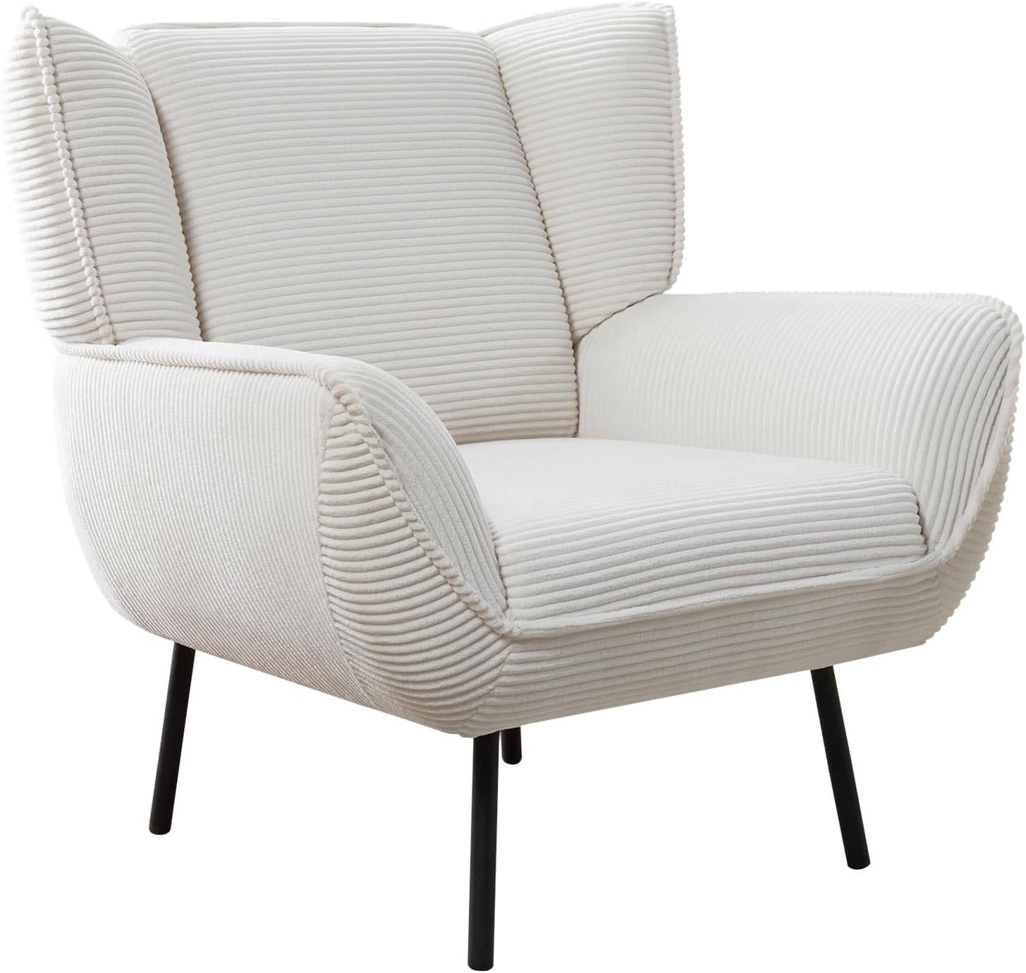 Accent Wingback Corduroy Chair Amerlife set of 3 / Grey