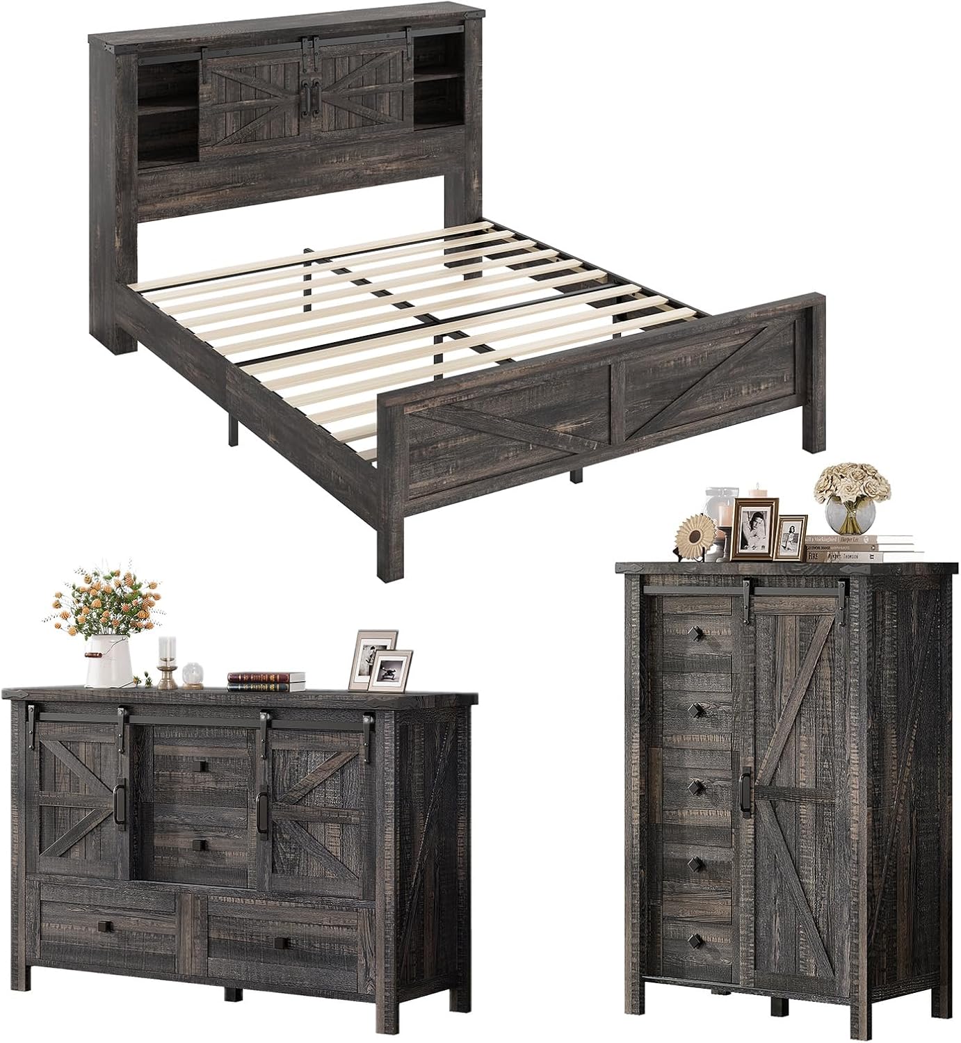 Alderman 3-Piece Bedroom Set Amerlife Full / Black Oak