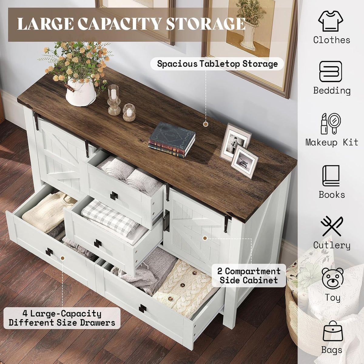 Alderman 4-Piece Bedroom Set Amerlife Full / Distressed White