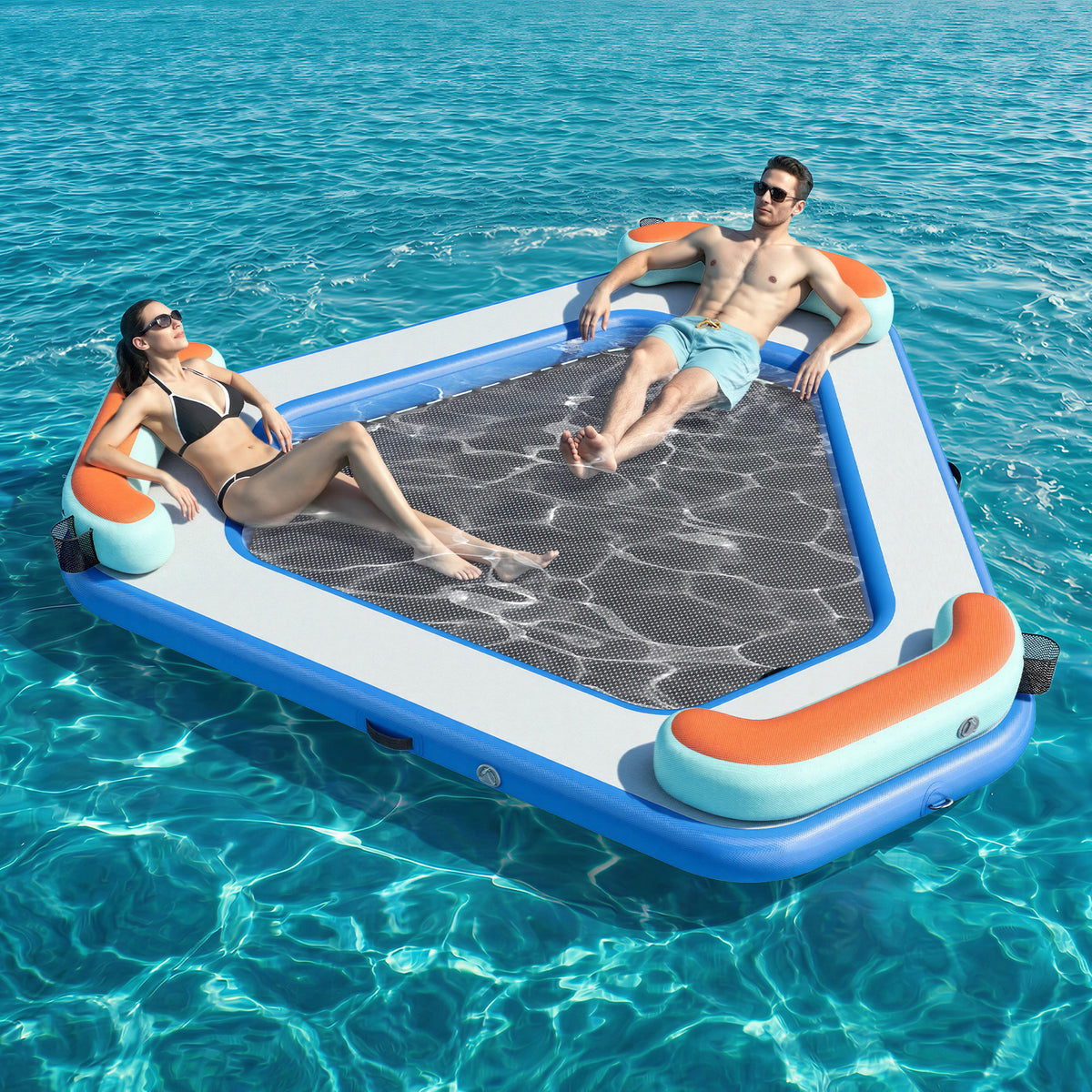 Nixie Inflatable Water Hammock-10*10FT / Triangle / Green+Black