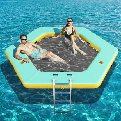 Nixie Inflatable Water Hammock-10*10FT / Hexagon / Green+Black