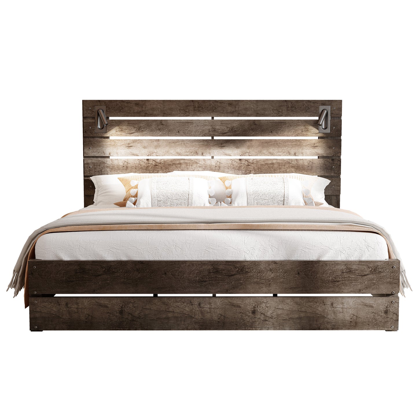 Ashford 51"H Bed Frame Amerlife / Rustic Gray