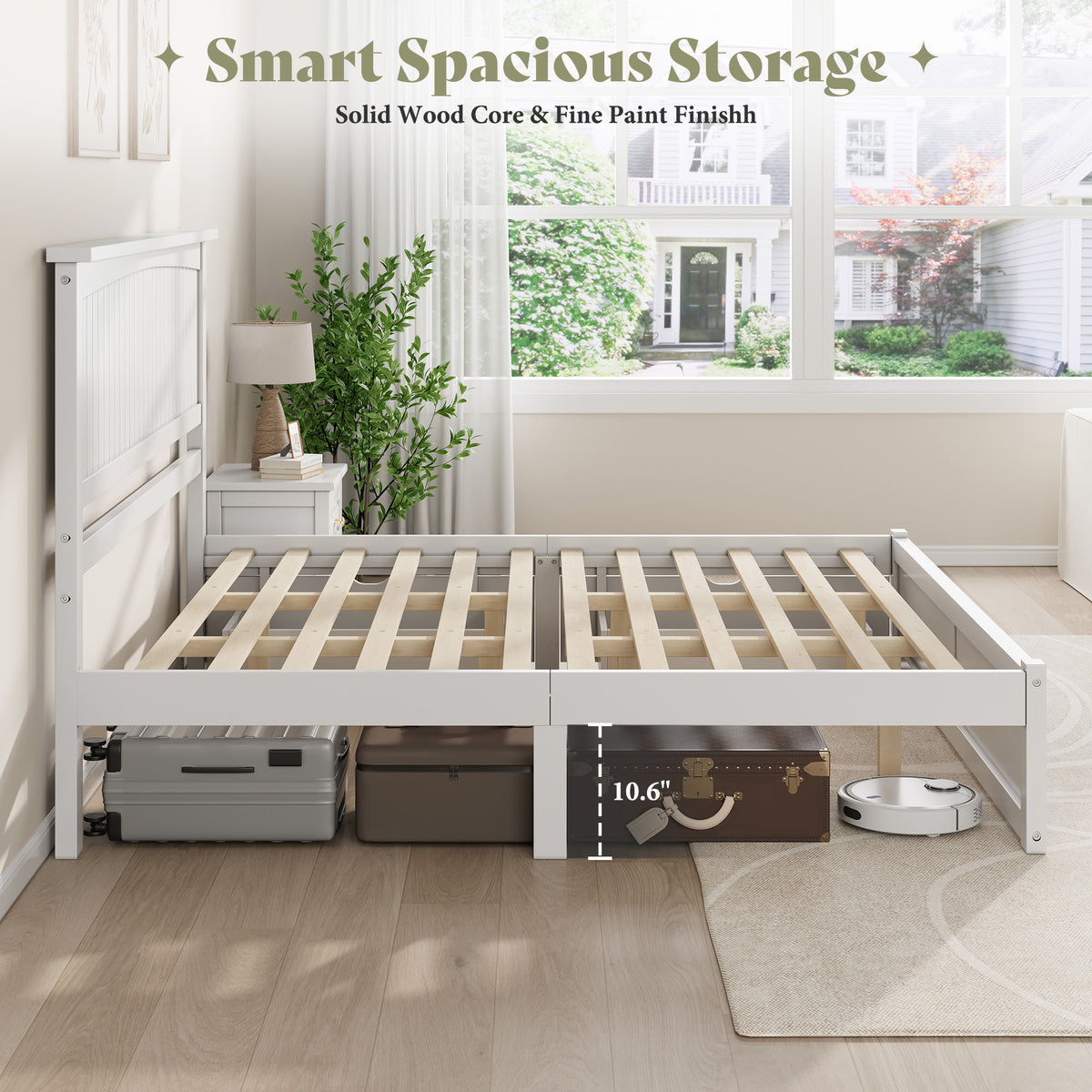 Solid Wood Platform Bed Frame-King-Espresso Brown