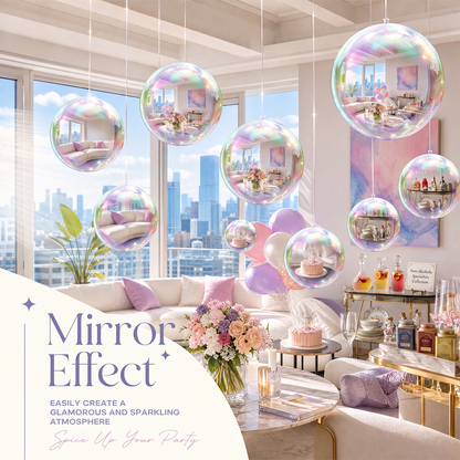 Vibe Reusable Inflatable Mirror Balls for Disco Parties & Events-3PCS-15.7"+23.6"+31.5"-Iridescent
