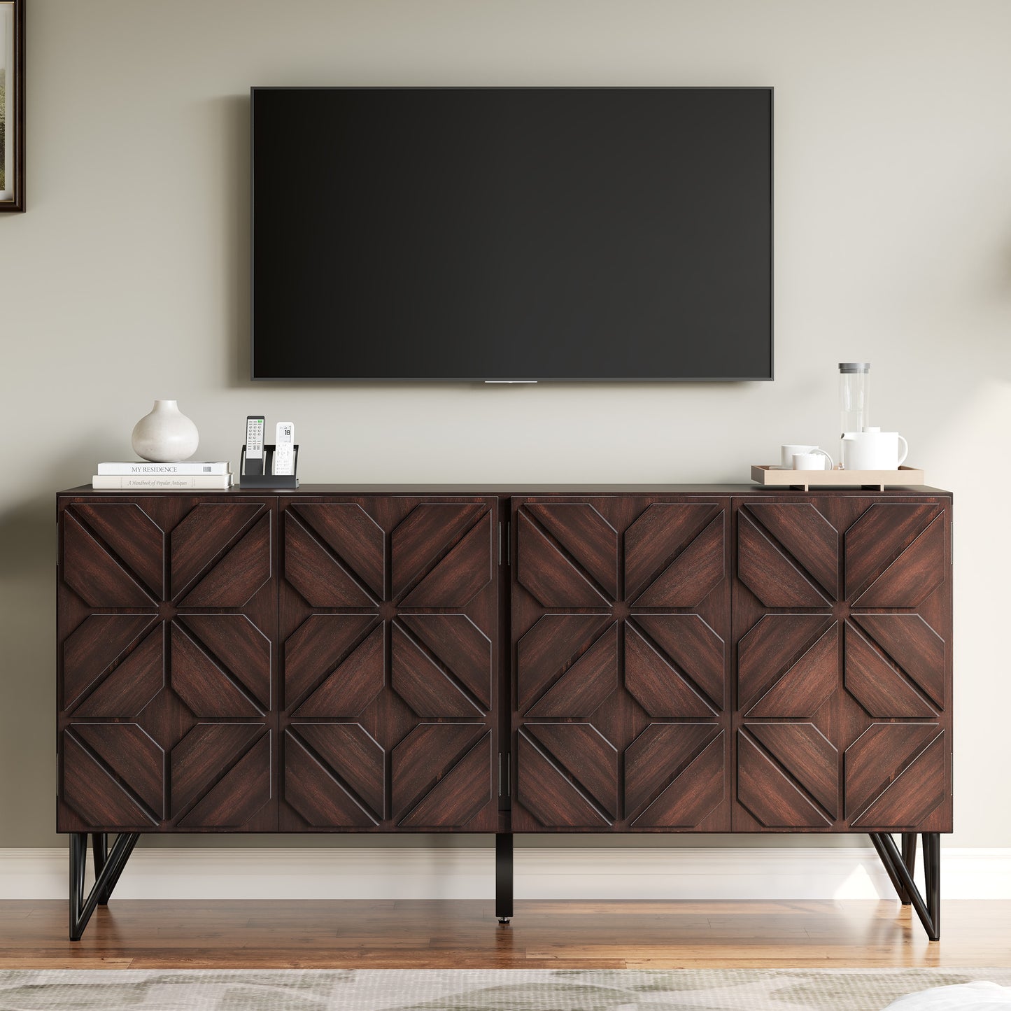 Cameo Acacia Wood Sideboard Cabinet
