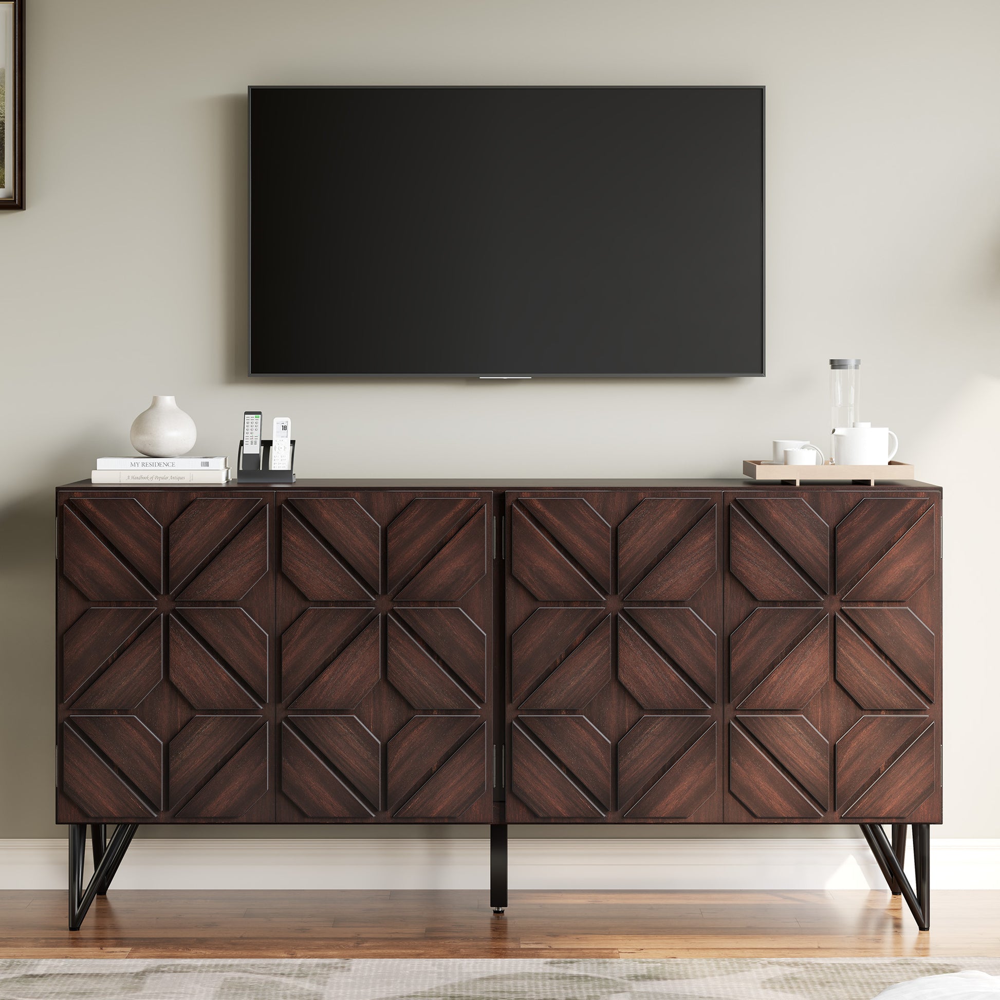Cameo Acacia Wood Sideboard Cabinet