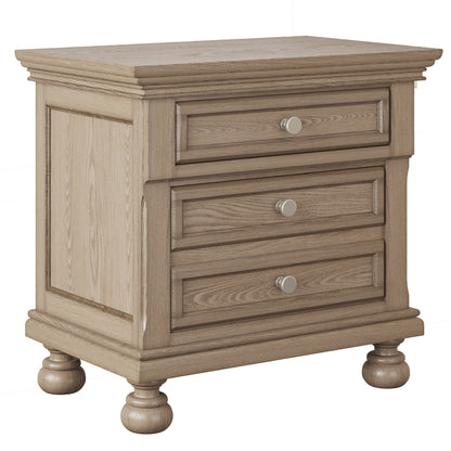 Bobbin Dark Solid Wood Nightstands-Warm Taupe-1 Piece