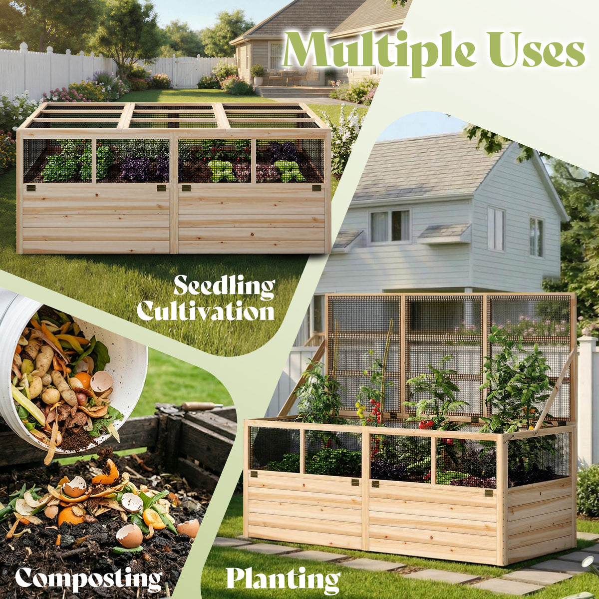 Lid Wood Raised Garden Bed 