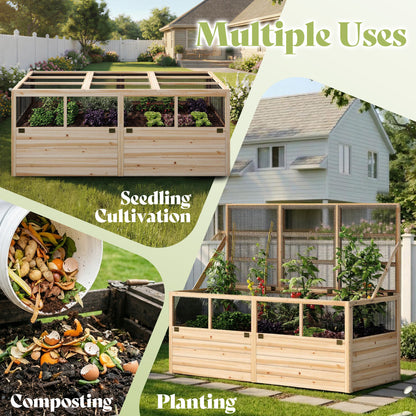 Lid Wood Raised Garden Bed 