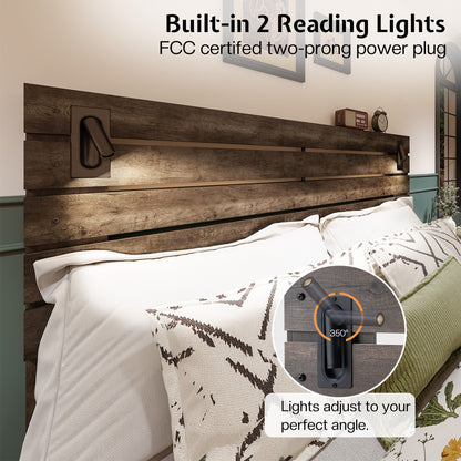 Ashford 51"H Bed Frame Amerlife / Rustic Gray
