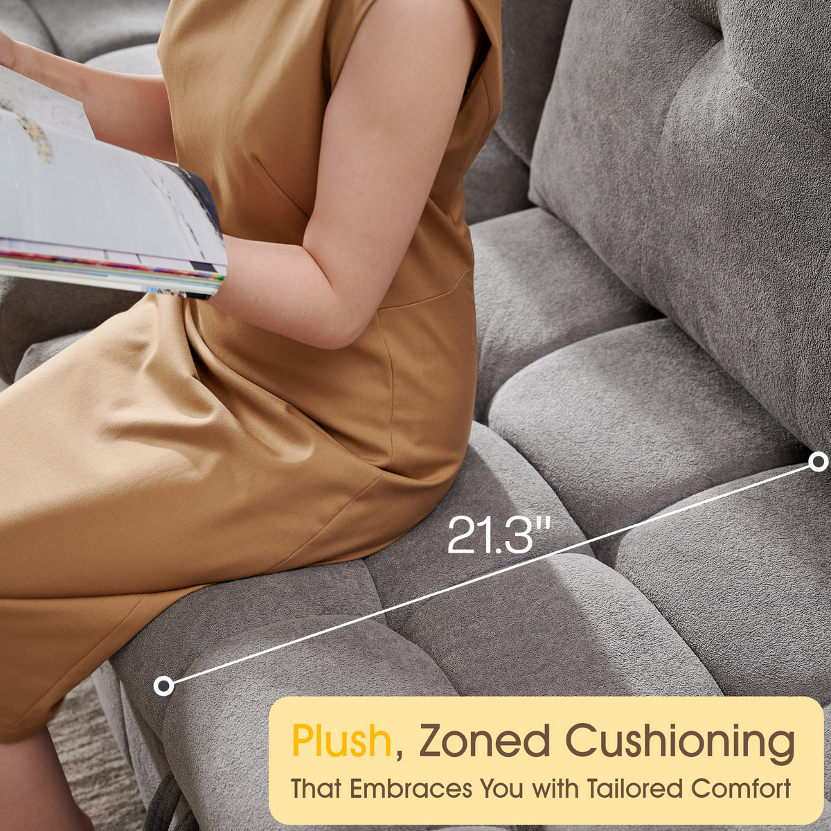 Recline 93" Convertible Sleeper Sofa -Gray