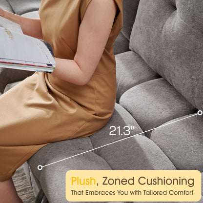 Recline 93" Convertible Sleeper Sofa -Gray