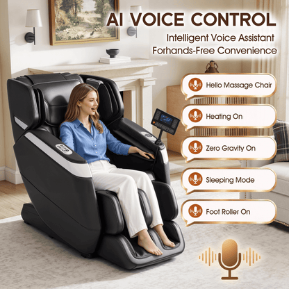 Smart 3D Zero Gravity Massage Chair-Wider Version-Black