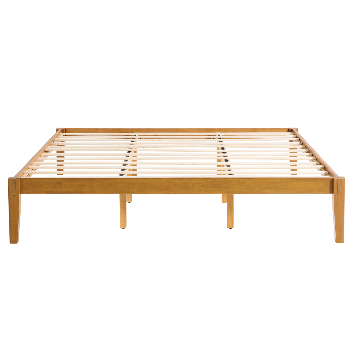 Quill Japanese Joinery Solid Wood Platform Bed Frame-Queen-Honey Brown