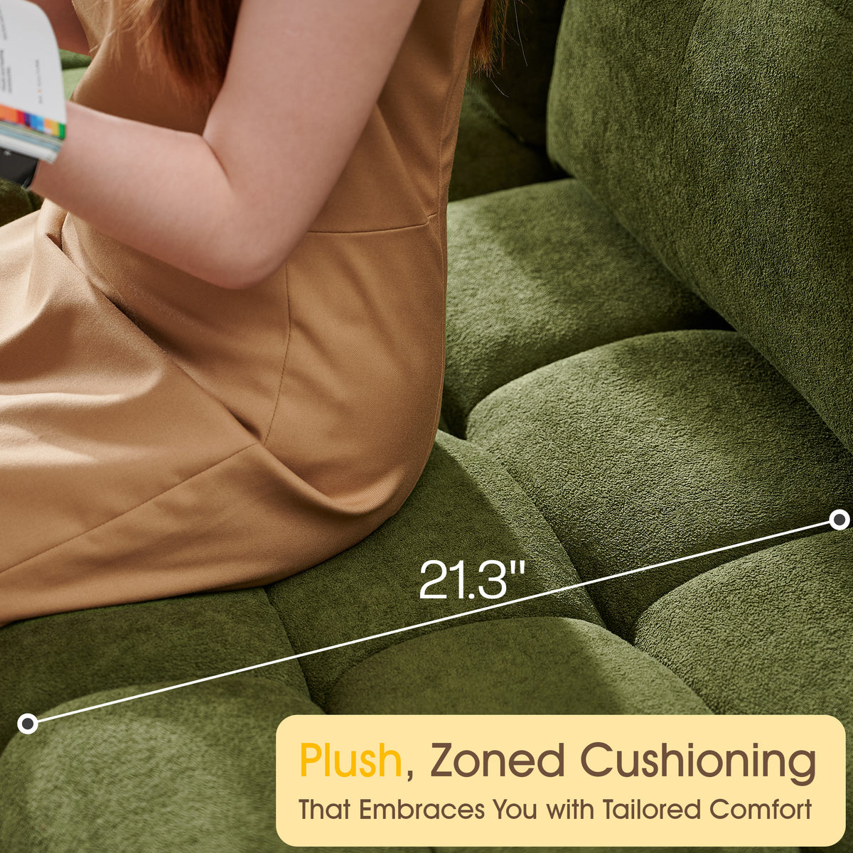 Recline 93" Convertible Sleeper Sofa -Green