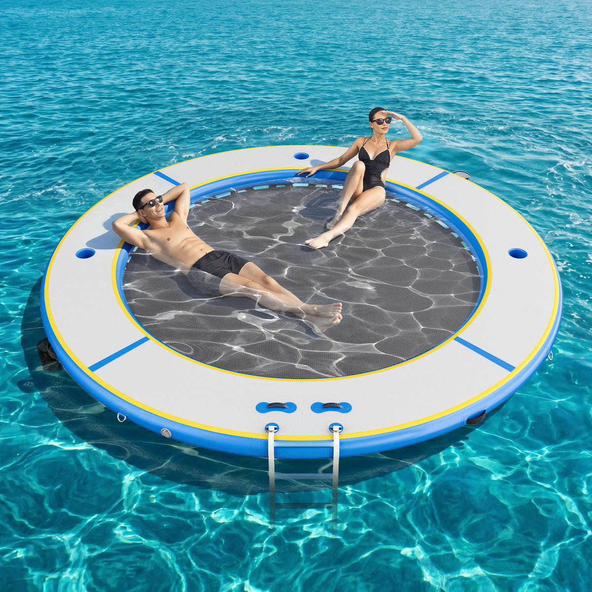 Nixie Inflatable Water Hammock-12*12FT / Circle / Gray+Black