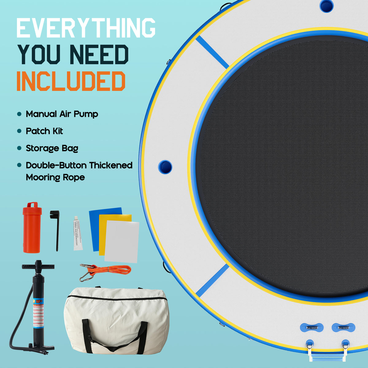 Nixie Inflatable Water Hammock-12*12FT / Circle / Gray+Black