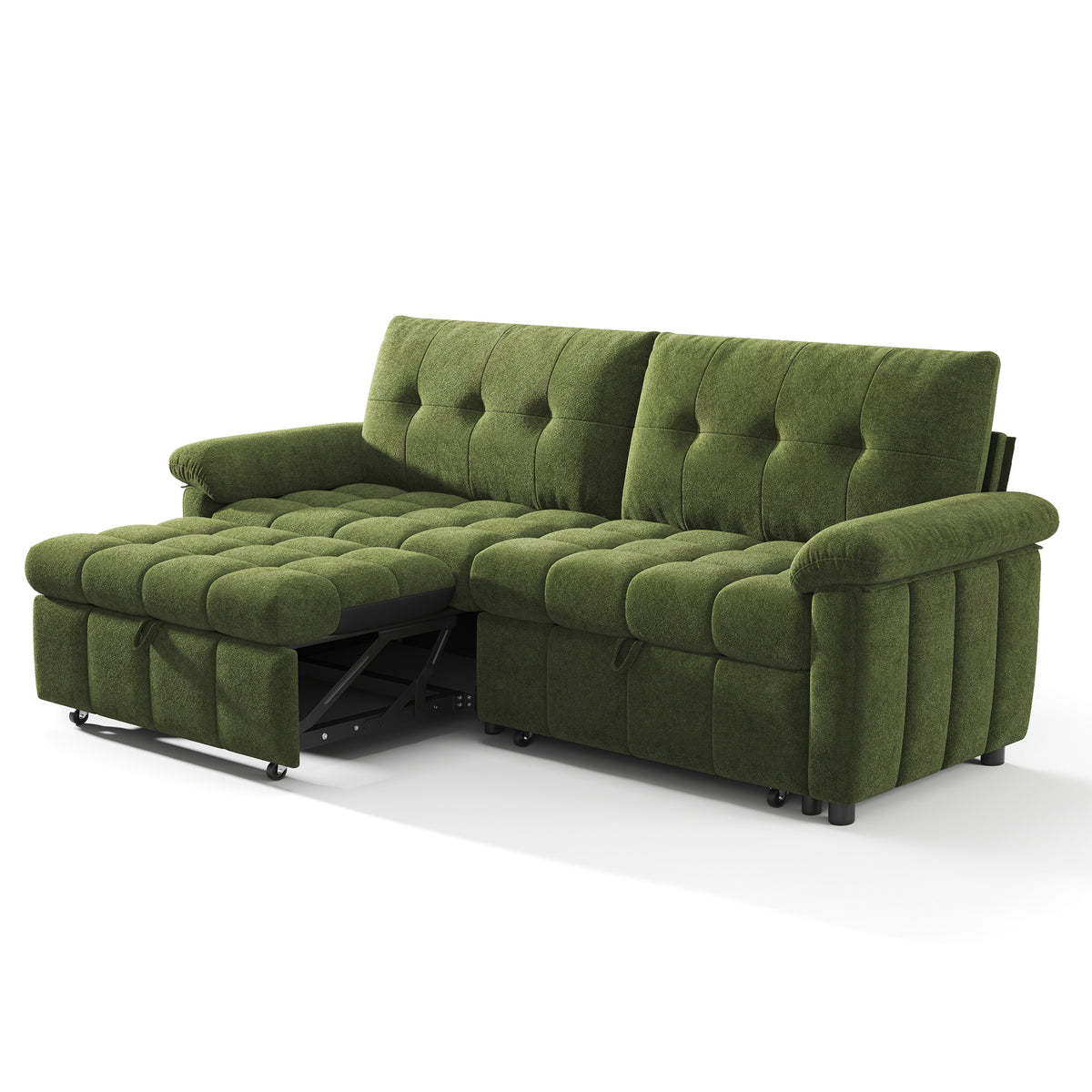 Recline 93" Convertible Sleeper Sofa -Green