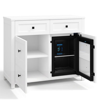 Faux 41" Dresser with Built-in Mini Fridge -White