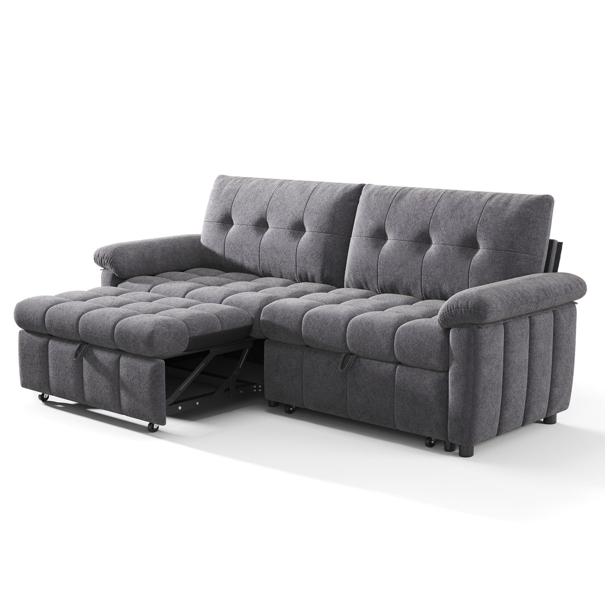 Recline 93" Convertible Sleeper Sofa -Gray