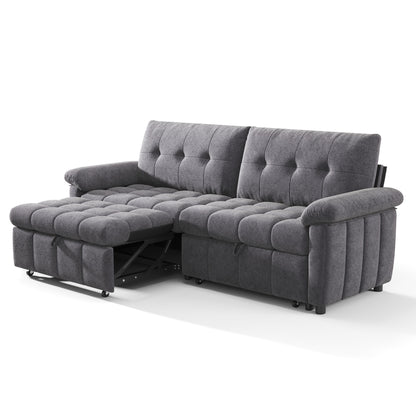 Recline 93" Convertible Sleeper Sofa -Gray