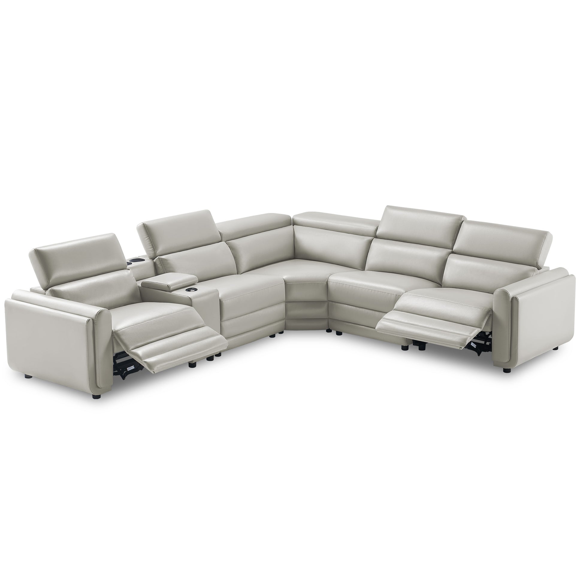 Vesper Dual Power Electric Reclining Sofa  Light Grey