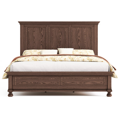Bobbin Solid Wood Platform Bed-Brown-King