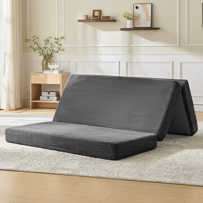 Fold 6-Inch Tri-Fold Folding Mattress-Queen-Grey