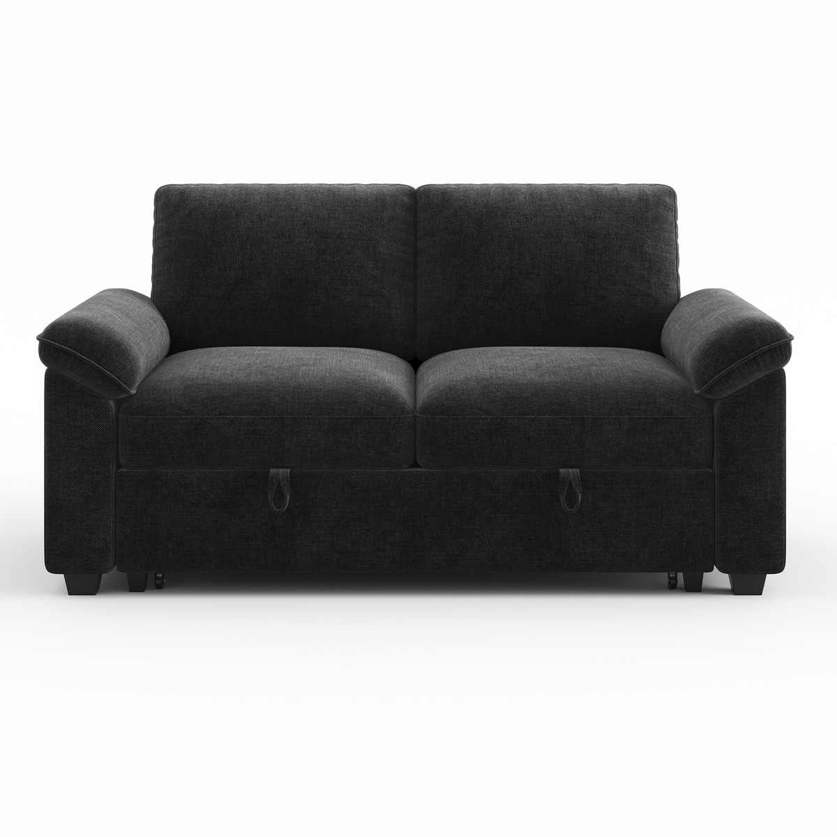 Sleeper Sectional Sofa with Pull Out Bed & Storage-56" | 2-Seater-Black