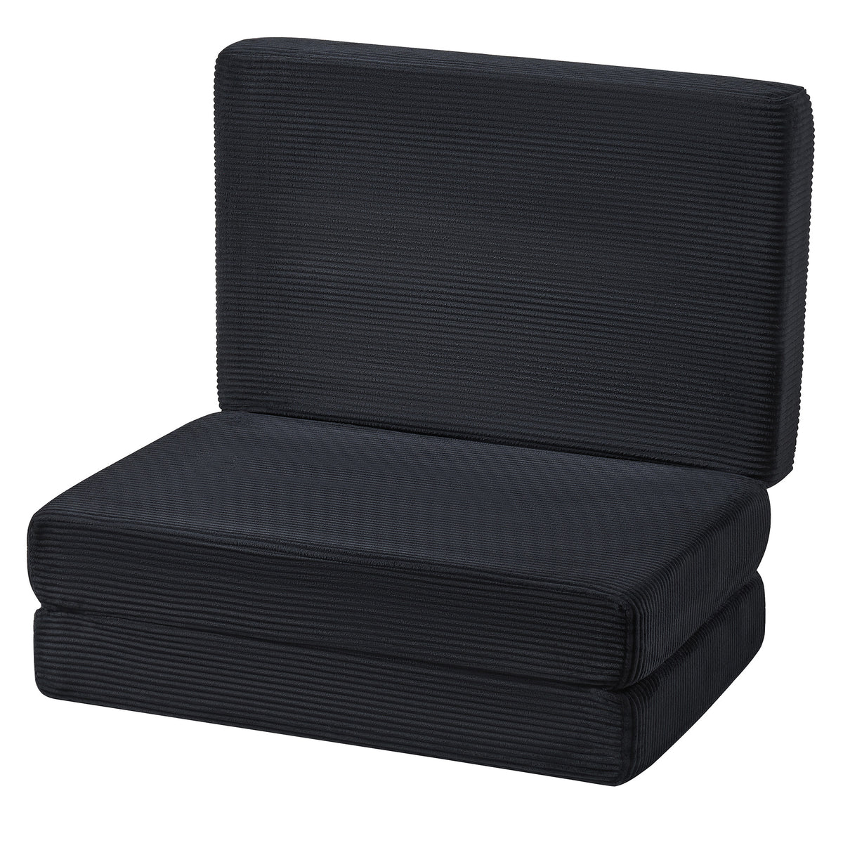 Fold 6-Inch Tri-Fold Folding Mattress-Twin-Black